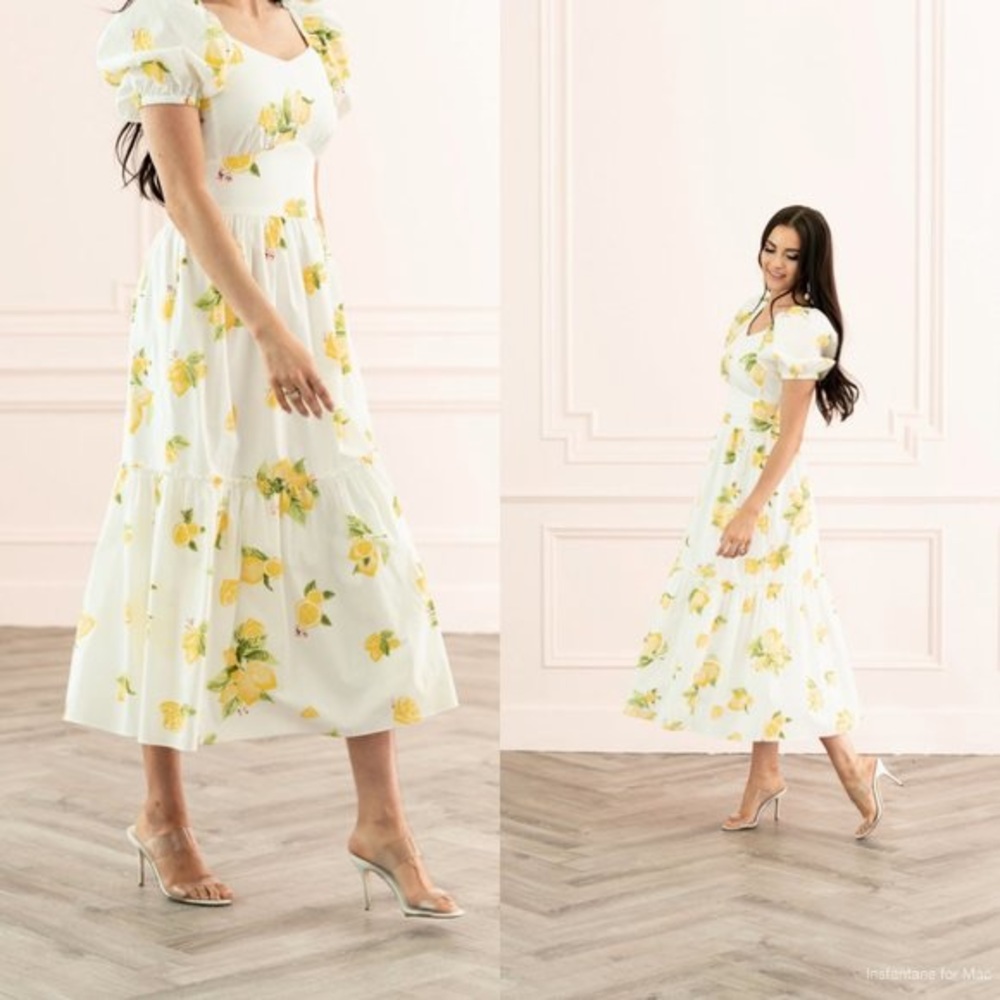 Rachel Parcell lemon summer dress L